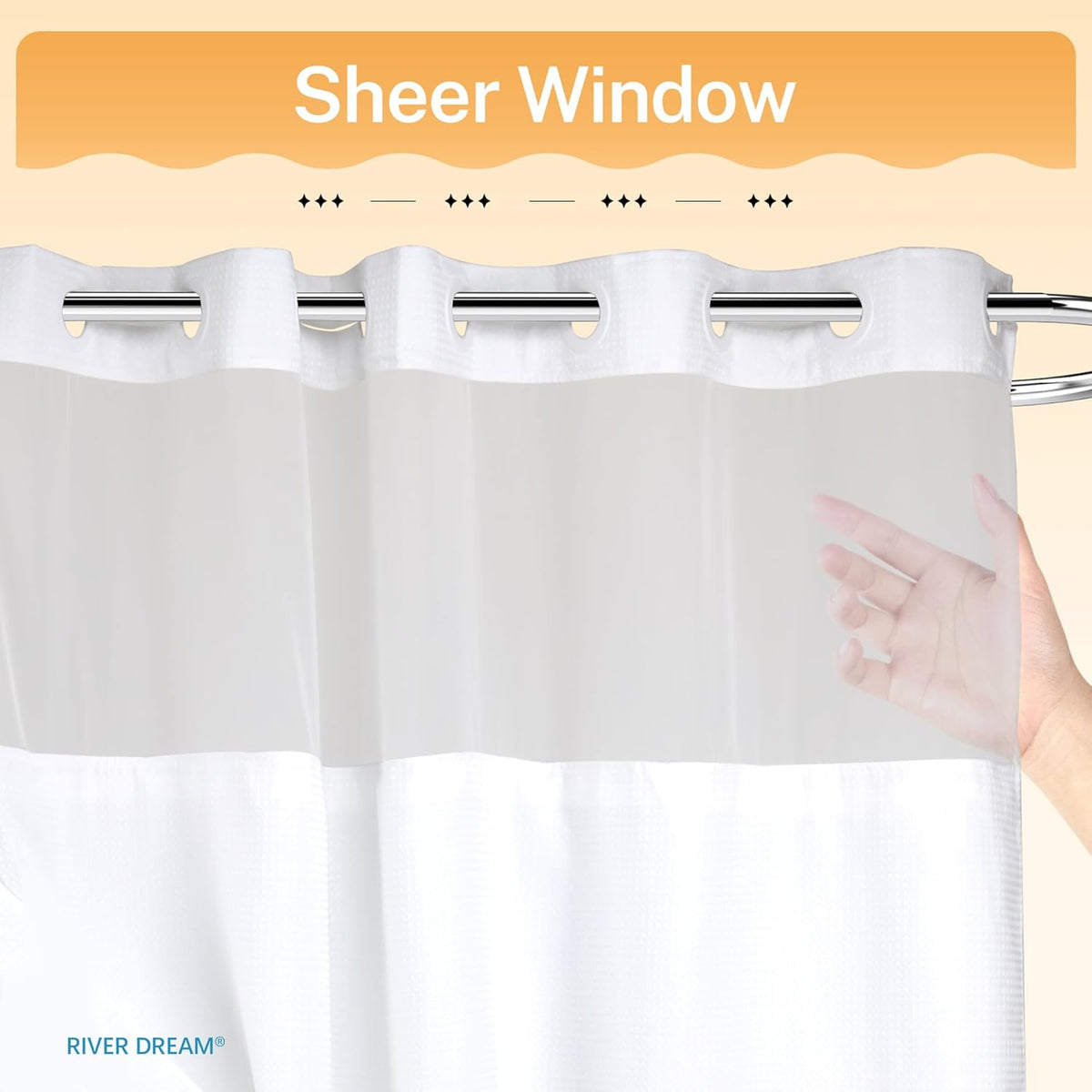 No Hook Shower Curtain
