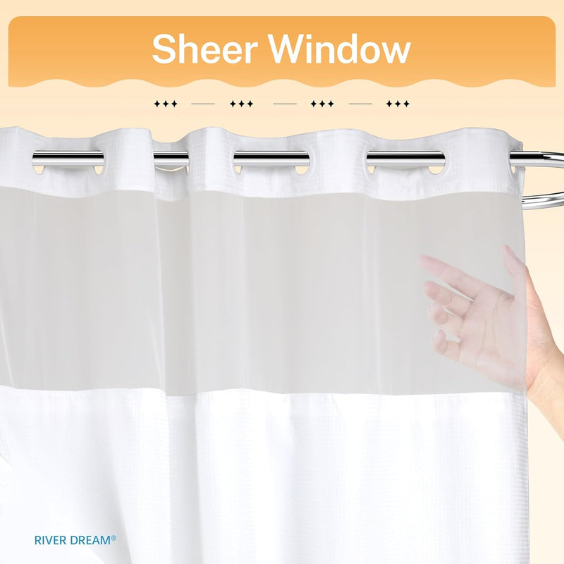 No Hook Shower Curtain