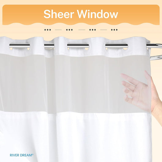 No Hook Shower Curtain