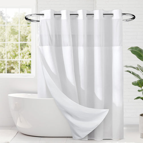 No Hook Shower Curtain