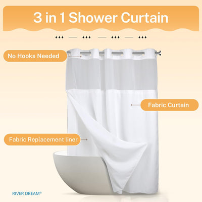 No Hook Shower Curtain