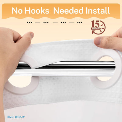 No Hook Shower Curtain