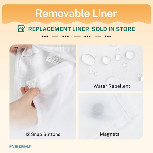 No Hook Shower Curtain