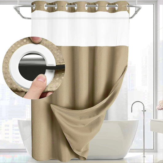 No Hook Shower Curtain