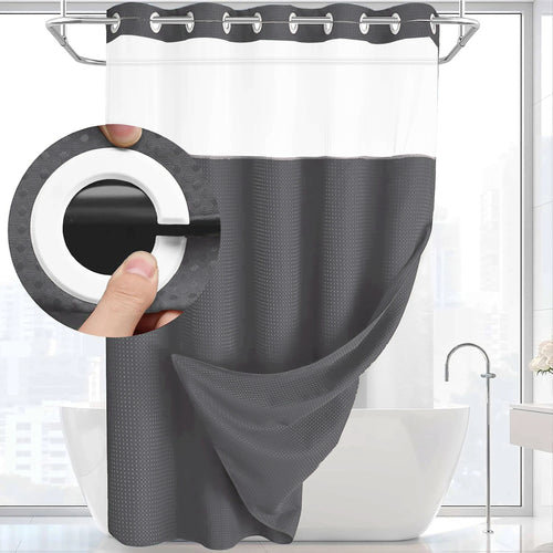 No Hook Shower Curtain