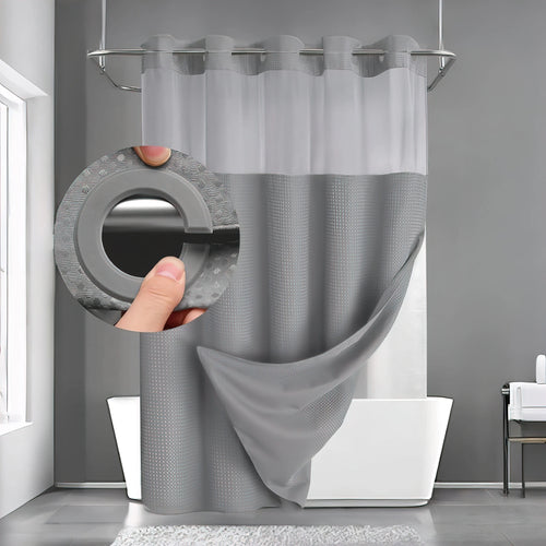 No Hook Shower Curtain