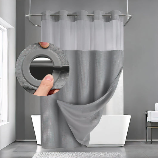 No Hook Shower Curtain